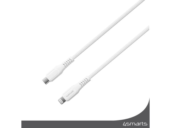 4smarts USB-C Lightning-kaapeli RapidCord PD 30W MFi-sertifioitu, 1.5m valkoinen