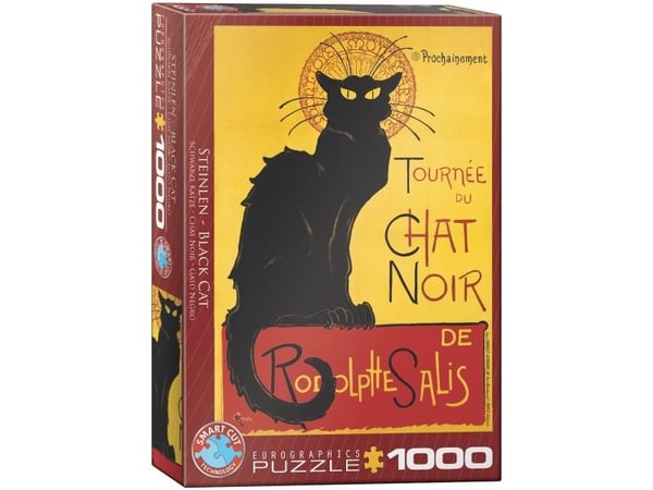 Puslespill 1000 brikker svart katt, t.a. Steinlen 6000-1399