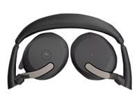 Jabra Evolve2 65 Flex MS Stereo - Headset - på örat - Bluetooth - trådlös - aktiv brusradering - USB-A - svart - Certifierad för Microsoft-teams