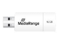 MediaRange - USB flash-enhet - 16 GB - USB 2.0 - vit, gul