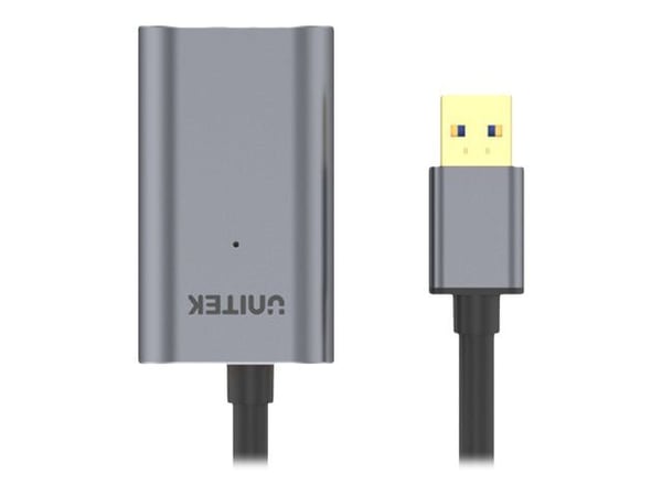 Unitek Y-3005 - USB-jatkojohto - USB Type A (uros) - USB Type A (naaras) - USB 3.0 - 10 m - aktiivinen - harmaa