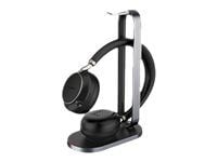 Yealink BH76 - Hodesett - on-ear - Bluetooth - trådløs - aktiv støydemping - USB-A via Bluetooth-adapter - svart - med ladestativ - Certified for M... Yealink BH76 - Hodesett - on-ear - Bluetooth - trådløs - aktiv støydemping - USB-A via Bluetooth-adapter - svart - med ladestativ - Certified for M...