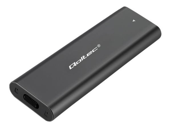 Qoltec - Drevkabinett - NGFF - M.2 - M.2 Card (SATA) - USB-C 3.1 (Gen 2) - svart