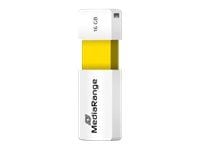 MediaRange - USB flash-enhet - 16 GB - USB 2.0 - vit, gul