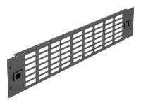 Delock - Rackpanel - med ventlasjonsspor - svart - 2U - 19"