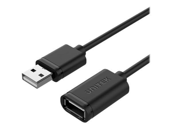 Unitek - USB-forlengelseskabel - USB (hann) til USB (hunn) - USB 2.0 - 1 m - svart