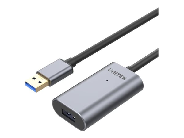 Unitek Y-3005 - USB-jatkojohto - USB Type A (uros) - USB Type A (naaras) - USB 3.0 - 10 m - aktiivinen - harmaa
