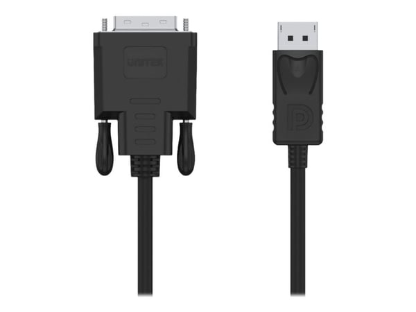 Unitek - DisplayPort-kabel - DisplayPort (hann) til DVI-D (hann) - 1.8 m - tommelskruer