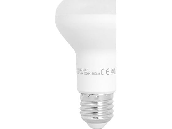 LED-pære LTC R63 E27 SMD 7W 230V varm hvit 560 lm
