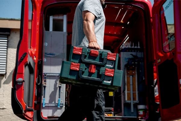 Metabo 626891000, Verktøykasse (hard), Akrylonitril-butadien-styren (ABS), Grønn, Rød, 14,1 l, 296 mm, 496 mm