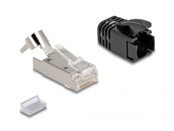 DeLOCK 67017, RJ45, Musta, Hopea, Uros, Polykarbonaatti (PC), Cat8.1, S/FTP (S-STP)