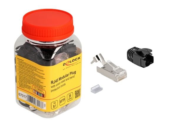 DeLOCK 67017, RJ45, Musta, Hopea, Uros, Polykarbonaatti (PC), Cat8.1, S/FTP (S-STP)