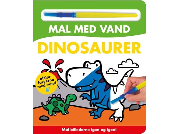 Maalaa vedellä - dinosaurukset (kartonkikirja ja sivellin - väritä uudelleen ja uudelleen)