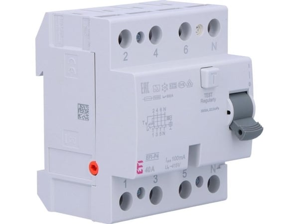Eti-Polam Vuotokatkaisija 4P 40A 0,1A EFI-P4 A 40/0,1 002061522 Vuotokatkaisija 4P 40A 0,1A EFI-P4 A 40/0,1 002061522