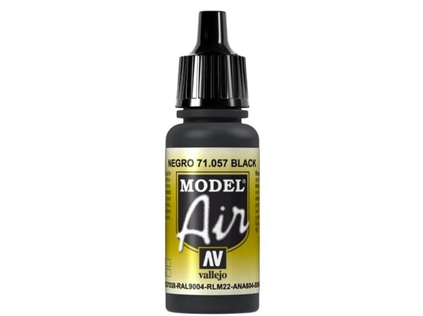 Vallejo 71.057, 17 ml, Sort, Matte, Flaske