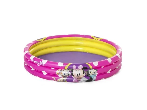 Bestway 91079, Oppblåsbart basseng, 140 l, Rund, 2 år, Minnie Mouse, Rosa, Gult