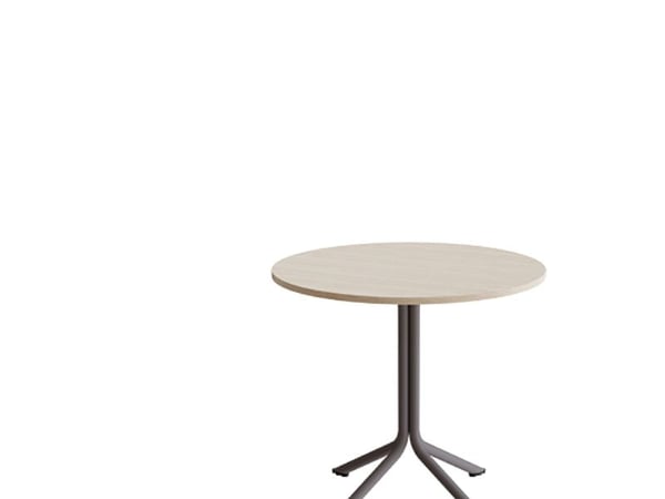 Bord Atlas 1133 Ø800x720mm, Hvidpigmenteret eg med gråt understel