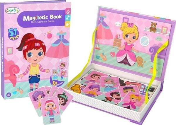 LeanToys Magneettinen palapeli Kirja Pukuhuoneen puvut