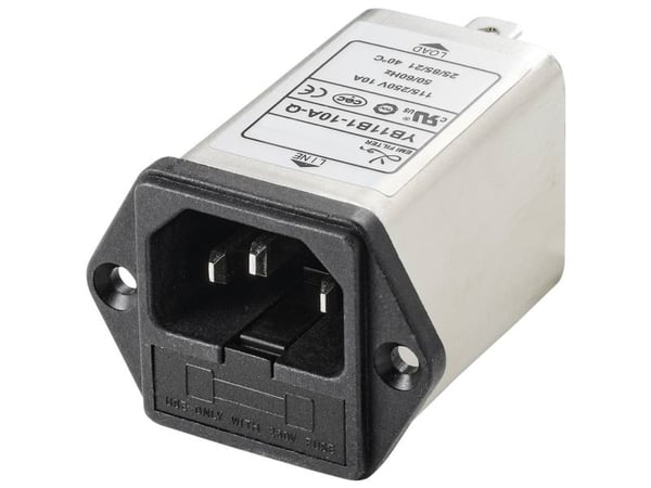 TRU COMPONENTS TC-10101436 Strømfilter med IEC-tilslutning 250 V/AC 10 A 0,3 mH (L x B x K) 54,3 x 44 x 31,3 mm 1 stk 1 stk