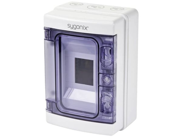 Sygonix SY-5491850 Pieni jakelupaneeli Pinta-asennettava Jakojen lukumäärä = 4 Rivien lukumäärä = 1 Sisältö 1 kpl Sygonix SY-5491850 Pieni jakelupaneeli Pinta-asennettava Jakojen lukumäärä = 4 Rivien lukumäärä = 1 Sisältö 1 kpl