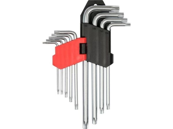 Yato YT-0511, L-torx nøkkelsett, T10, T15, T20, T25, T27, T30, T40, T45, T50, Sølv, Kromvanadiumstål, 1,5 cm, 7,2 cm