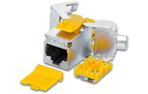 Wirewin WKS JACK C6A STP SLIM ISO, Flat, Sølv, Gult, RJ-45, Hankjønn, 10GBase-T, Cat6a