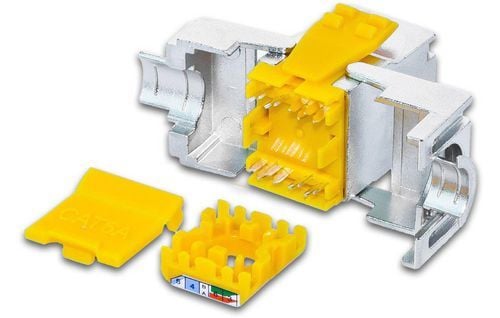 Wirewin WKS JACK C6A STP SLIM ISO, Flat, Sølv, Gult, RJ-45, Hankjønn, 10GBase-T, Cat6a