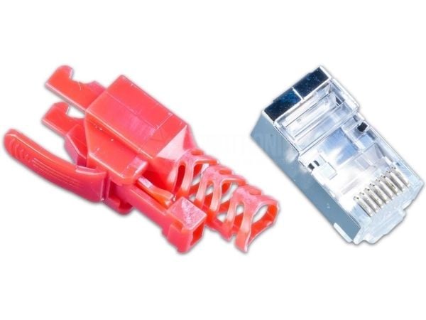Wirewin MOD SL KAT6A STP 10 RT, RJ-45, Rød, Hankjønn, Rett, Cat6a, S/FTP (S-STP)