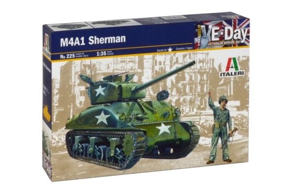 Italeri M4A1 Sherman, Tank model, Monteringssett, 1:35, M4A1 Sherman, Alle kjønn, Plast