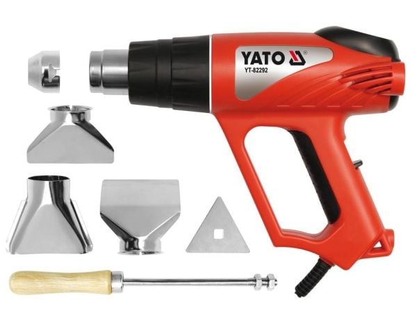 Yato YT-82292, Varmluftspistol, Pistolhåndtak, II, Sort, Grå, Oransje, 500 l/min, 550 °C