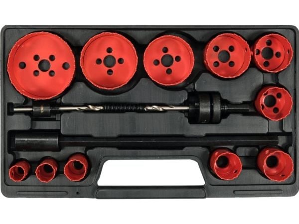 Yato YT-3381, Sett, Drill, Aluminium, Støpejern, Plast, Rustfritt stål, Rød, Bimetall, Høy-Hastighets Stål (HHS), 4 - 6