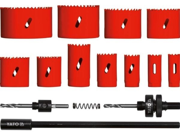 Yato YT-3381, Sett, Drill, Aluminium, Støpejern, Plast, Rustfritt stål, Rød, Bimetall, Høy-Hastighets Stål (HHS), 4 - 6