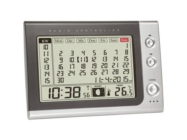 TFA Dostmann 60.2529.54 radioväckarklocka antracit/silver, alarmtider 1