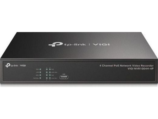 TP-Link VIGI NVR1004H-4P, 4 kanaler, 3840 x 2160 piksler, 720p, 1080p, 2160p, 3840x2160,1920x1080, 1680x1050, 1440x900, 1280x1024, 1024x768, 1280x7...