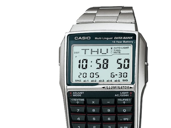 Casio DBC-32D-1ADF, armbandsur, harts, svart, rostfritt stål, rostfritt stål, rostfritt stål, harts