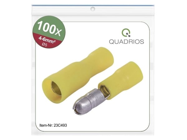 Quadrios rundstift 4 mm² - 6 mm² gul 100 st