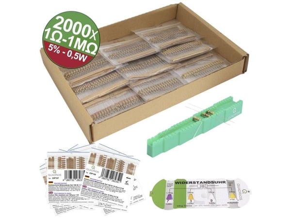 Quadrios 23P128 23P128 Hiilipinnoitusvastus aksiaalilangalla 0,5 W 5 % 2000 kpl