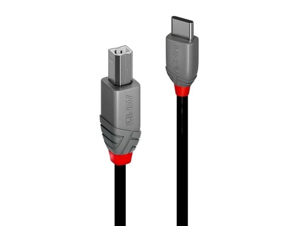 Lindy 36940, 0,5 m, USB C, USB B, USB 2.0, 0,48 Gbit/s, Svart