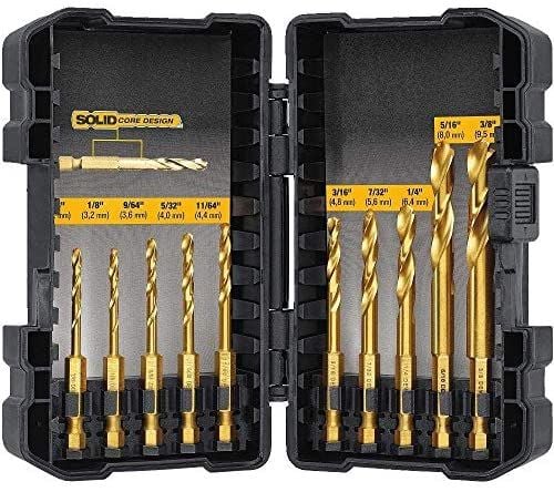 Dewalt DEWALT metalliporanterä HSS-TIN EXTREME IMPACT KPL. 10cz. 3-12mm HEX 1/4 "DT50050-QZ KÄSIKIRJA