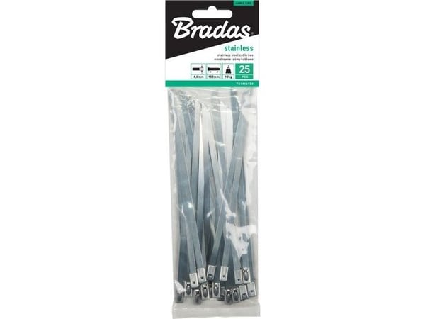 Bradas bånd i rustfritt stål 4,6x150 mm 25 stk BALL LOCK-kort