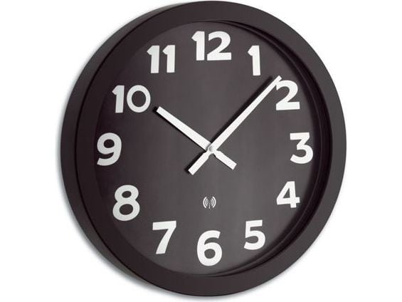 TFA-Dostmann 60.3506, Vegg, Kvartsklokke, Rund, Sort, Hvit, Glass, Metall