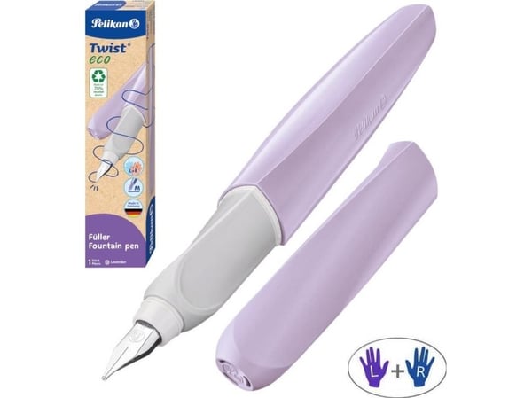 Pelikan 822237, Lavender, Fyllesystem med patron, Assorterte farger, Rund spiss, Medium, Ambidekstriøs
