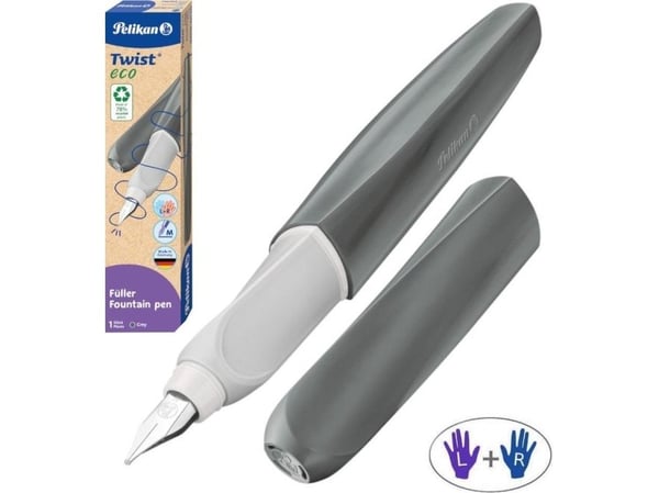 Pelikan 822220, Grå, Fyllesystem med patron, Assorterte farger, Rund spiss, Medium, Ambidekstriøs