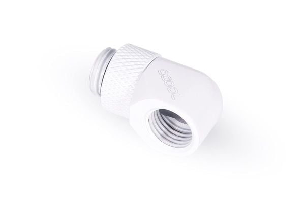 Alphacool icicle L-koppling vridbar G1/4 ET till G1/4 IT - vit