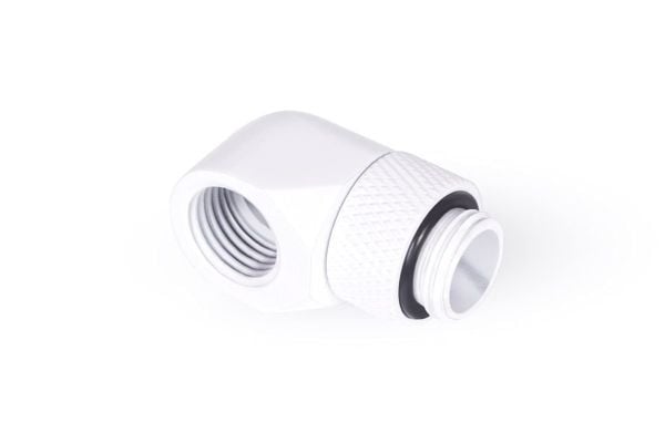 Alphacool jääpuikko L-liitin käännettävä G1/4 ET - G1/4 IT - valkoinen