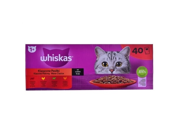 Whiskas klassiska portioner i sås mix till katt 40x85g