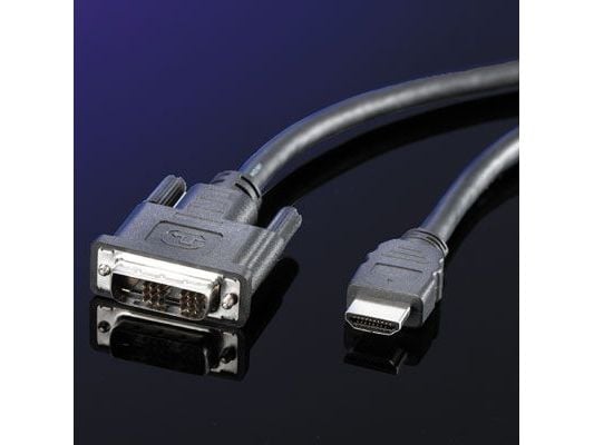 VALUE 11995532, 3 m, HDMI, DVI-D, Hankjønn, Hankjønn, Svart
