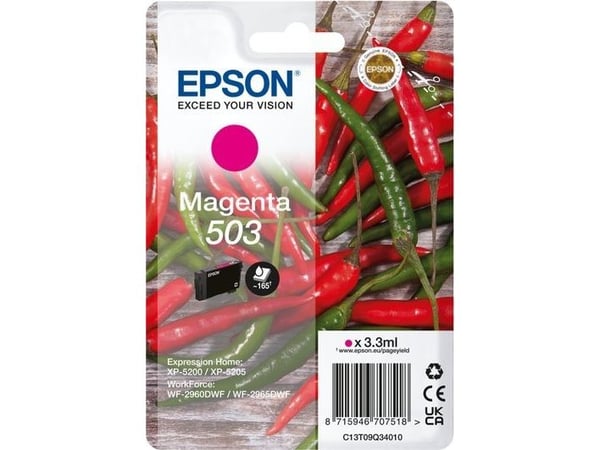 Epson 503, Perusvärintuotto, 3,3 ml, 165 sivua, 1 kpl, Kertapakkaus