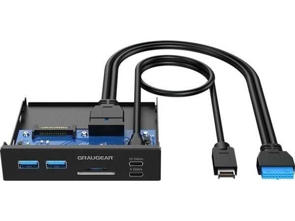 Graugear Multi etupaneeli USB-keskuksella + kortinlukija