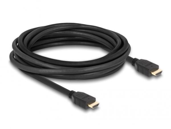 Delock - Høyhastighets HDMI-kabel med Ethernet - HDMI hann til HDMI hann - 5,0 m - Svart - Støtter 8K 60 Hz, opptil 48 Gbps dataoverføringshastighe...